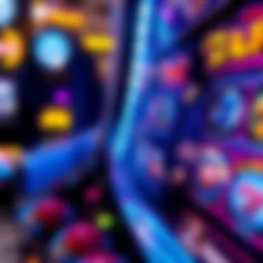 Close-up of a slot machine displaying unique features