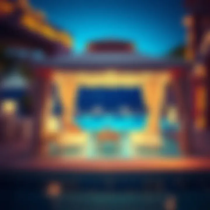 Relaxation in Luxury Lavish poolside cabana in a luxury Las Vegas resort, epitomizing relaxation.