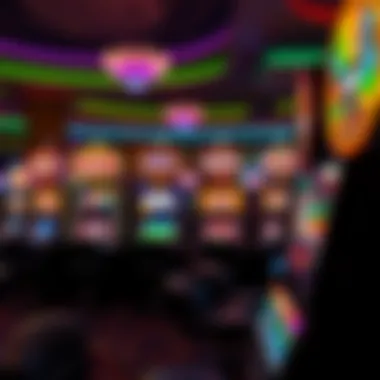 Vibrant slot machine display at Mohegan Sun