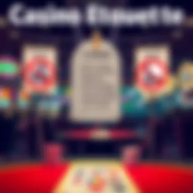 Illustration of casino etiquette signs and tips