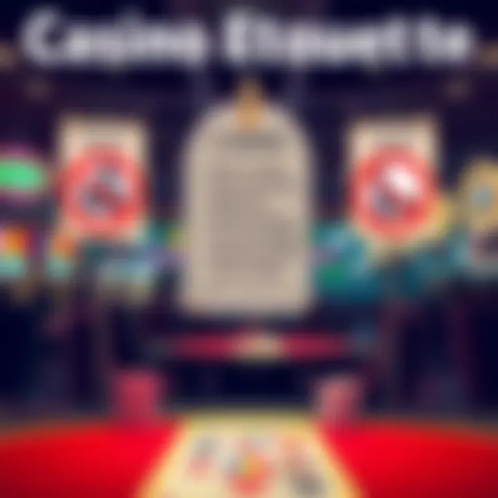 Illustration of casino etiquette signs and tips