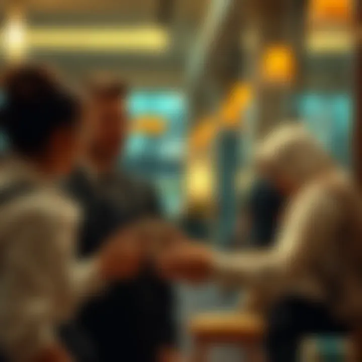 Engaging conversation between a traveler and hotel staff