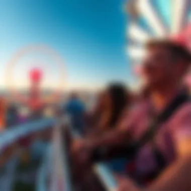 Riders enjoying the exhilarating experience of the Vegas High Roller Coaster