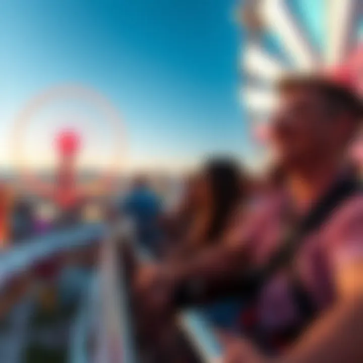 Riders enjoying the exhilarating experience of the Vegas High Roller Coaster