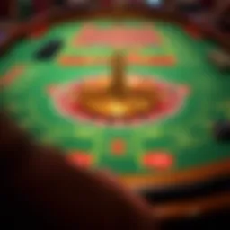 A detailed diagram of a roulette table highlighting betting sections