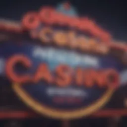 Close-up of a vibrant casino welcome sign
