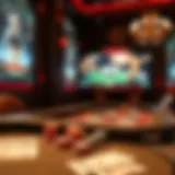 Virtual poker table set up for gameplay