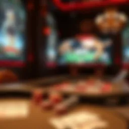 Virtual poker table set up for gameplay