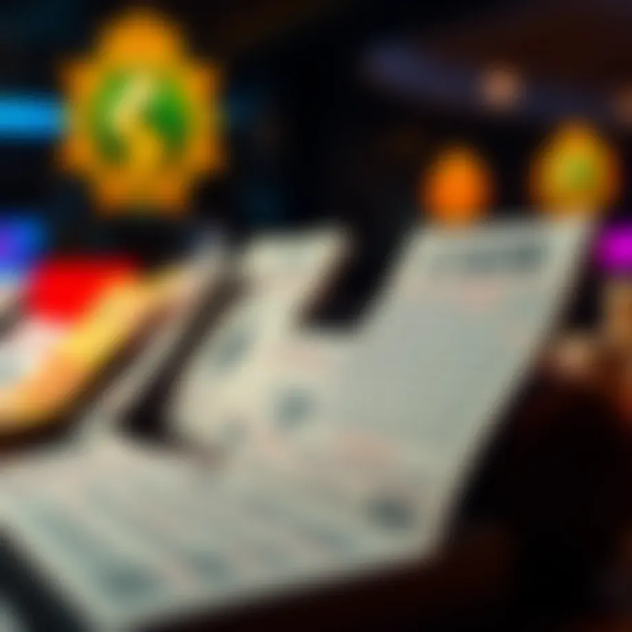 Variety of lottery tickets displayed