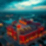 Aerial Perspective of Winstar Casino Aerial view of Winstar Casino showcasing its grandeur and architectural design